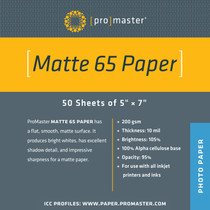 ProMaster Matte 65 Paper 5"x7" - 50 Sheets